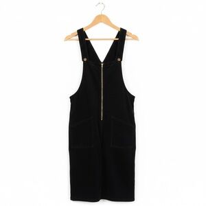 Love Olive Co Black Corduroy Women's Dress with Gold Details Size Sm